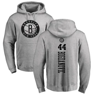 Men's Brooklyn Nets Bojan Bogdanovic Gray Branded Heathered One Color Backer Pullover Hoodie