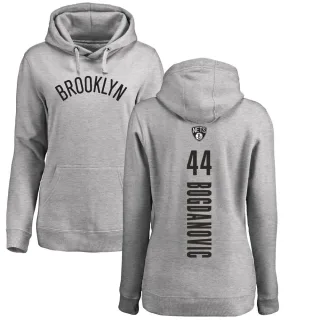 Women's Brooklyn Nets Bojan Bogdanovic Branded Ash Backer Pullover Hoodie