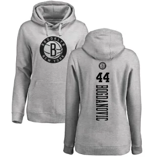 Women's Brooklyn Nets Bojan Bogdanovic Gray Branded Heather One Color Backer Pullover Hoodie